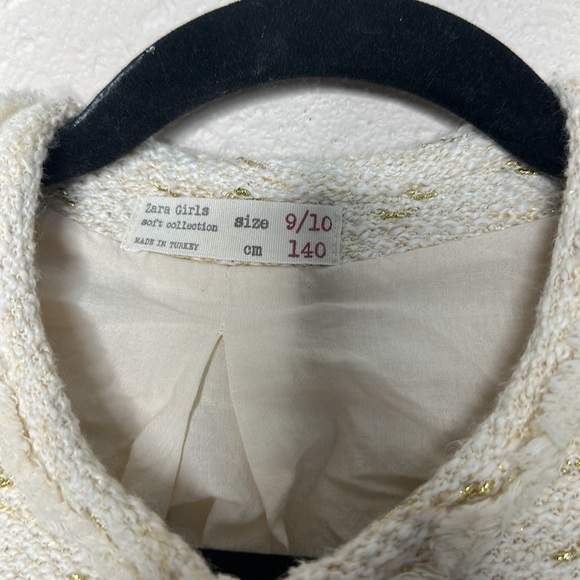 zara girl tan and gold sweater size 9/10 - Picture 4 of 6